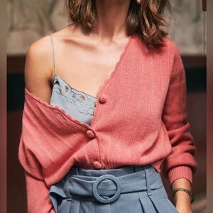 Sezane alceste cardigan in peony